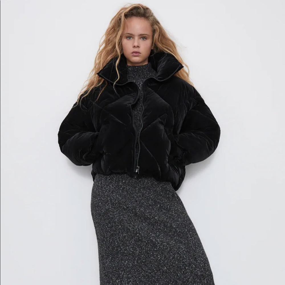 Zara Velvet Puffer